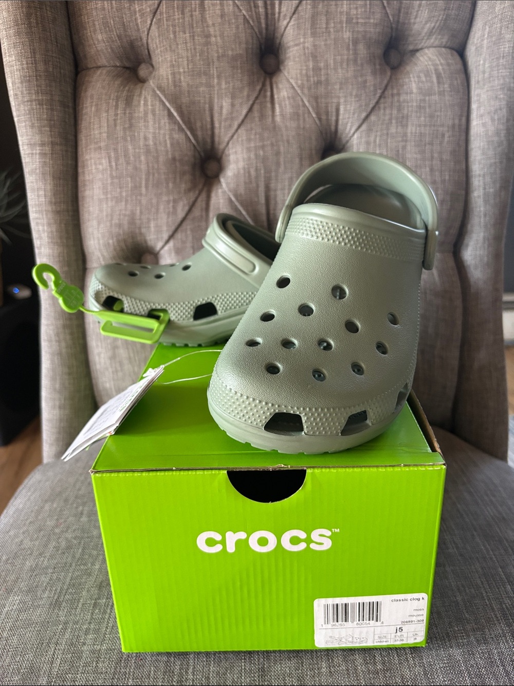 CROCS Kids Classic Clog in Sage